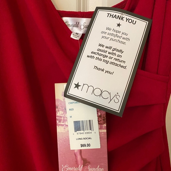 NWT Emerald Sundae Red Bodycon Dress - Picture 3 of 5